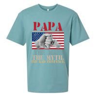 Papa The Man The Myth The Bad Influence Father's Day Sueded Cloud Jersey T-Shirt