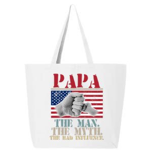 Papa The Man The Myth The Bad Influence Father's Day 25L Jumbo Tote