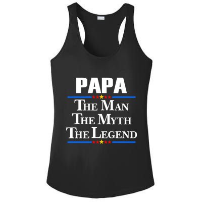 Papa The Man The Myth The Legend Ladies PosiCharge Competitor Racerback Tank