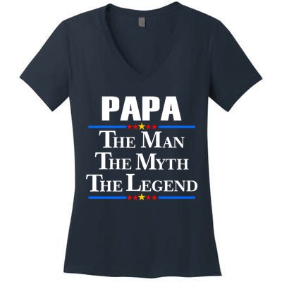 Papa The Man The Myth The Legend Women's V-Neck T-Shirt