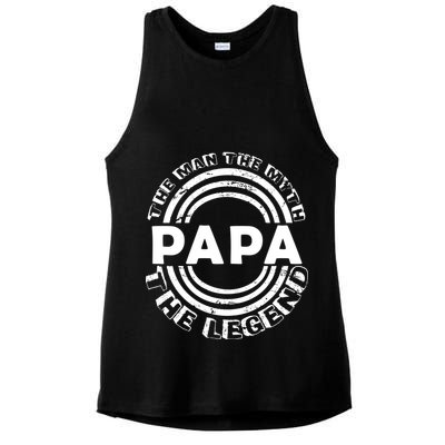 Papa The Man The Myth The Legend Funny Ladies PosiCharge Tri-Blend Wicking Tank