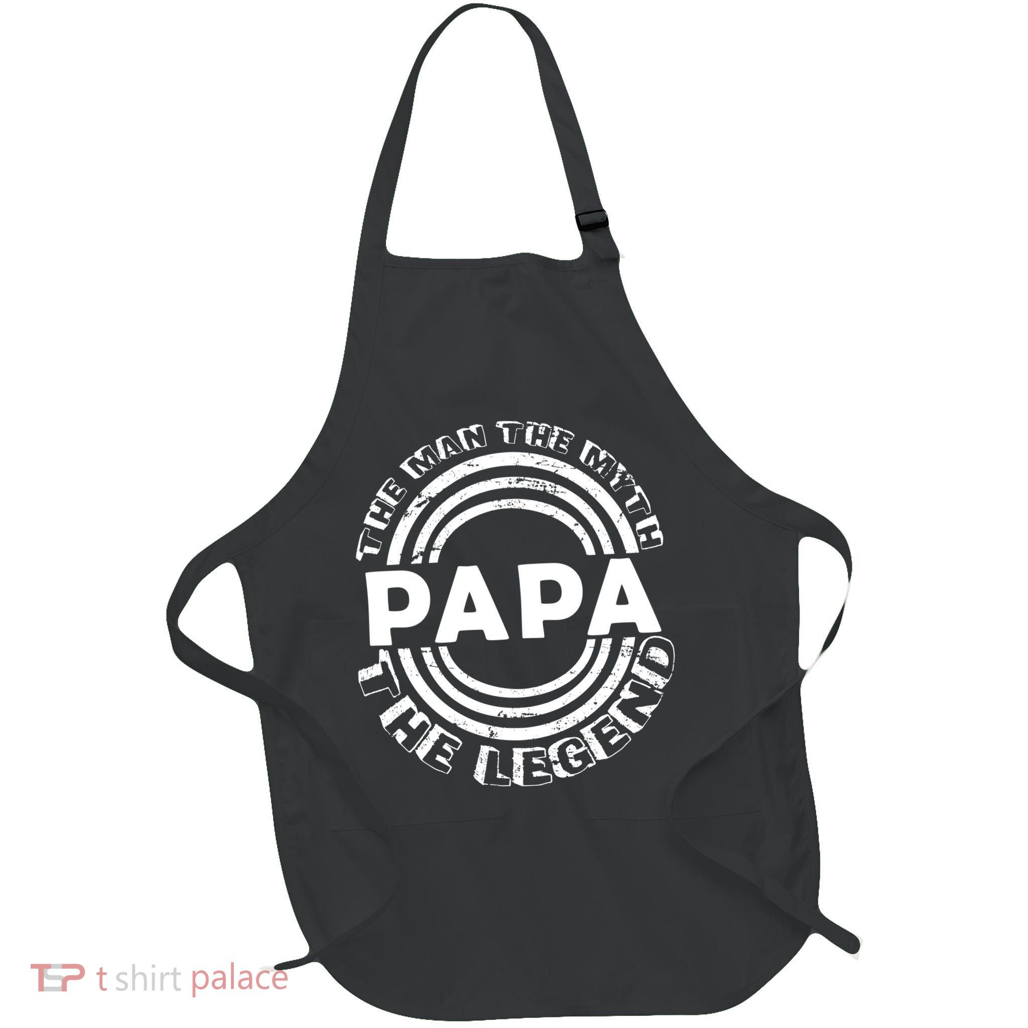 Papa The Man The Myth The Legend Funny Full-Length Apron With Pockets