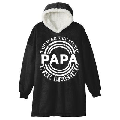 Papa The Man The Myth The Legend Funny Hooded Wearable Blanket