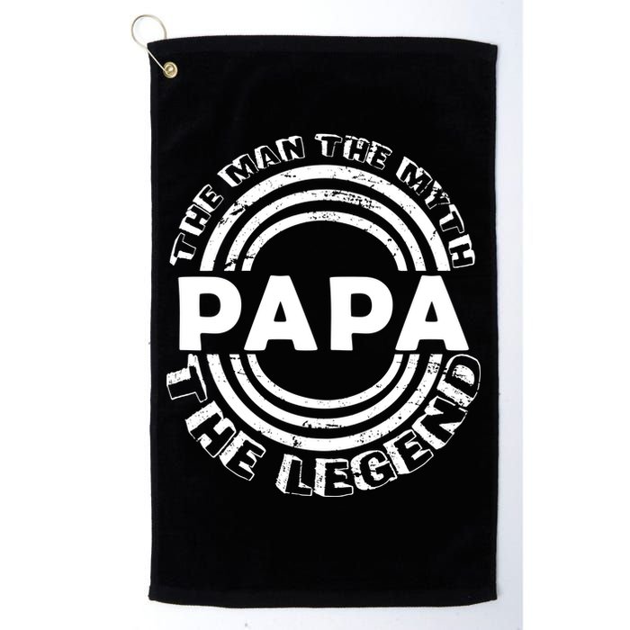 Papa The Man The Myth The Legend Funny Golf Towel