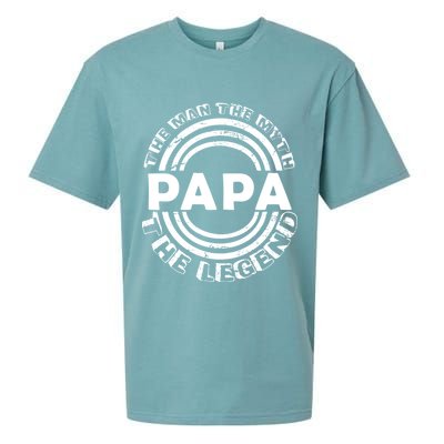 Papa The Man The Myth The Legend Funny Sueded Cloud Jersey T-Shirt