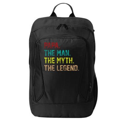 Papa The Man The Myth The Legend Vintage City Backpack