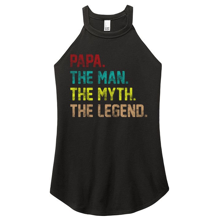 Papa The Man The Myth The Legend Vintage Women's Perfect Tri Rocker Tank