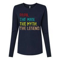 Papa The Man The Myth The Legend Vintage Womens Cotton Relaxed Long Sleeve T-Shirt