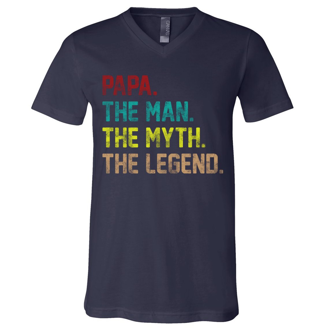 Papa The Man The Myth The Legend Vintage V-Neck T-Shirt