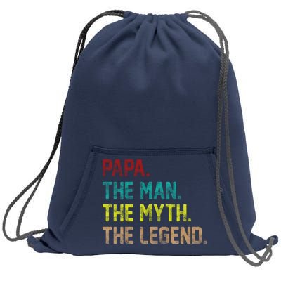 Papa The Man The Myth The Legend Vintage Sweatshirt Cinch Pack Bag