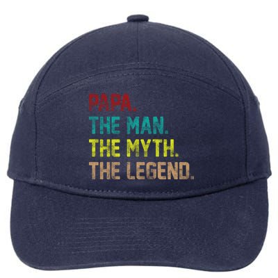 Papa The Man The Myth The Legend Vintage 7-Panel Snapback Hat