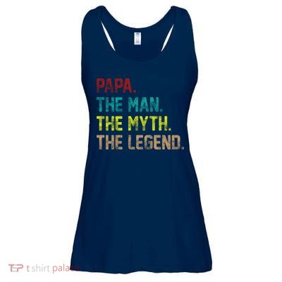 Papa The Man The Myth The Legend Vintage Ladies Essential Flowy Tank