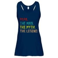 Papa The Man The Myth The Legend Vintage Ladies Essential Flowy Tank