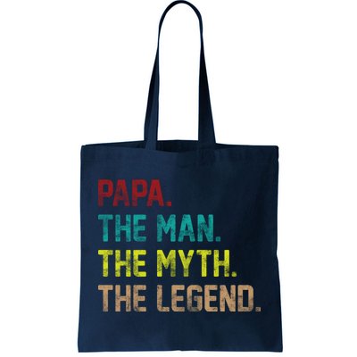 Papa The Man The Myth The Legend Vintage Tote Bag