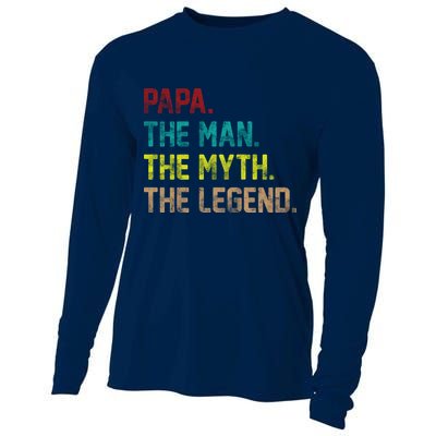 Papa The Man The Myth The Legend Vintage Cooling Performance Long Sleeve Crew