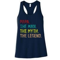 Papa The Man The Myth The Legend Vintage Women's Racerback Tank