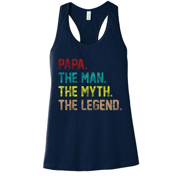 Papa The Man The Myth The Legend Vintage Women's Racerback Tank