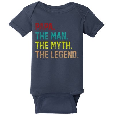 Papa The Man The Myth The Legend Vintage Baby Bodysuit