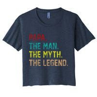 Papa The Man The Myth The Legend Vintage Women's Crop Top Tee