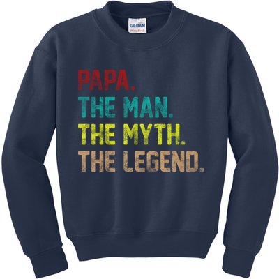 Papa The Man The Myth The Legend Vintage Kids Sweatshirt
