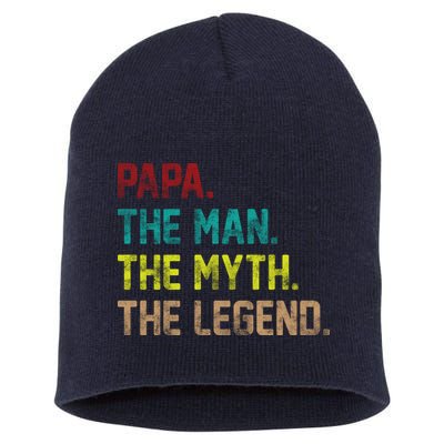 Papa The Man The Myth The Legend Vintage Short Acrylic Beanie