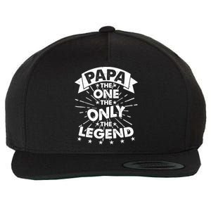 Papa the One The Only The Legend Wool Snapback Cap