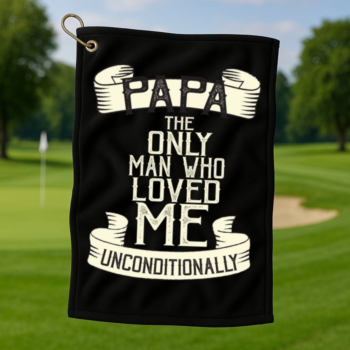 Papa The Only Man Who Loved Me Unconditionally  Golf Towel
