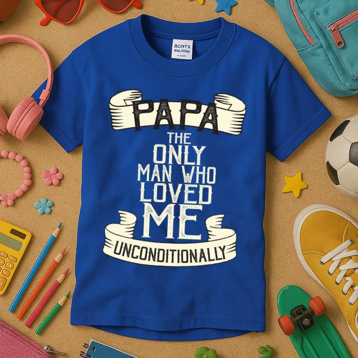 Papa The Only Man Who Loved Me Unconditionally  Kids T-Shirt