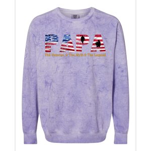 Papa The Veteran The Myth The Legend Colorblast Crewneck Sweatshirt