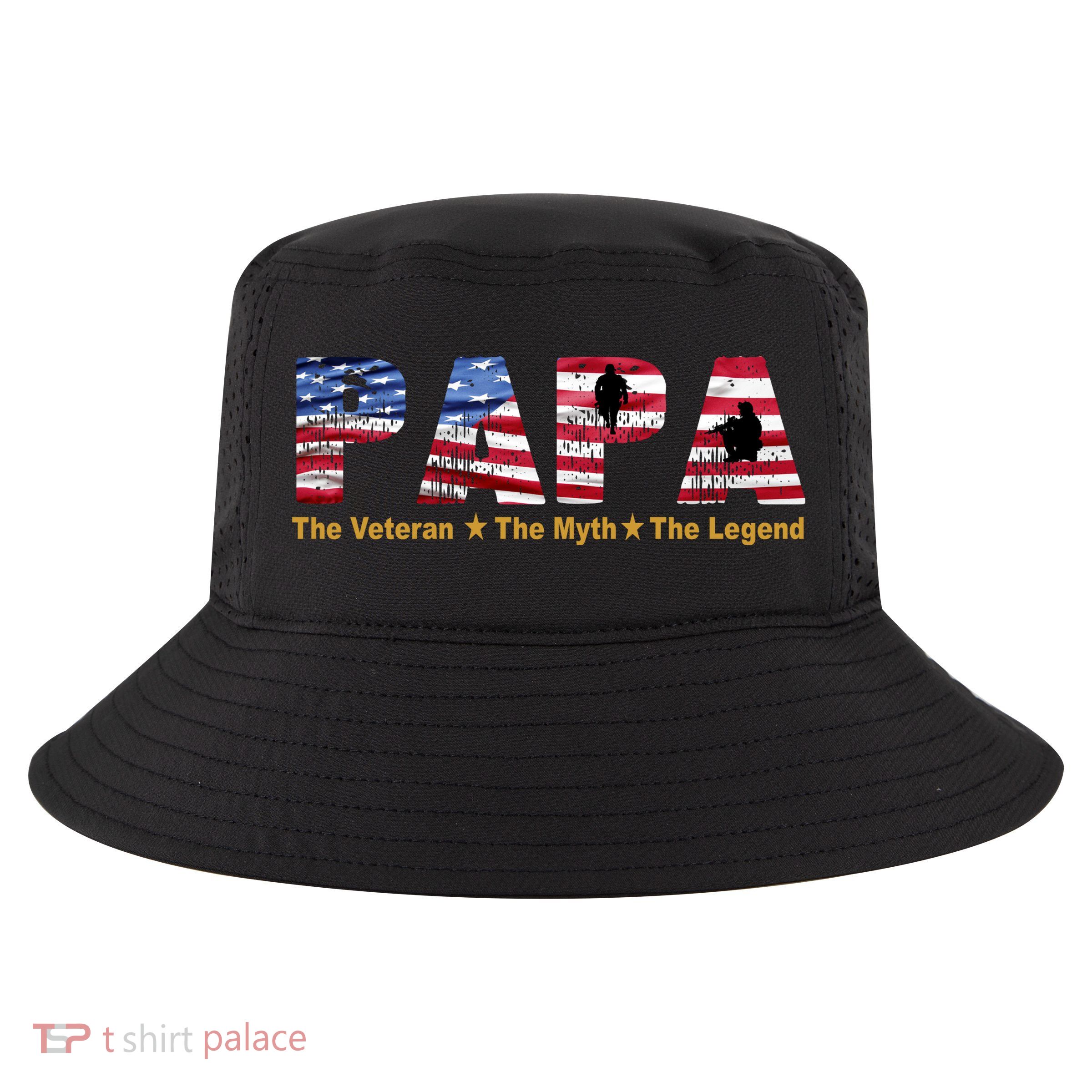Papa The Veteran The Myth The Legend Cool Comfort Performance Bucket Hat
