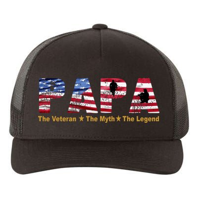 Papa The Veteran The Myth The Legend Yupoong Adult 5-Panel Trucker Hat