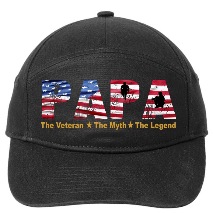 Papa The Veteran The Myth The Legend 7-Panel Snapback Hat