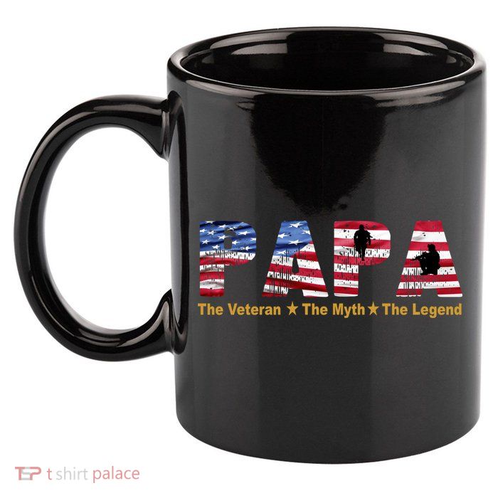 Papa The Veteran The Myth The Legend 11oz C Handle Ceramic Mug