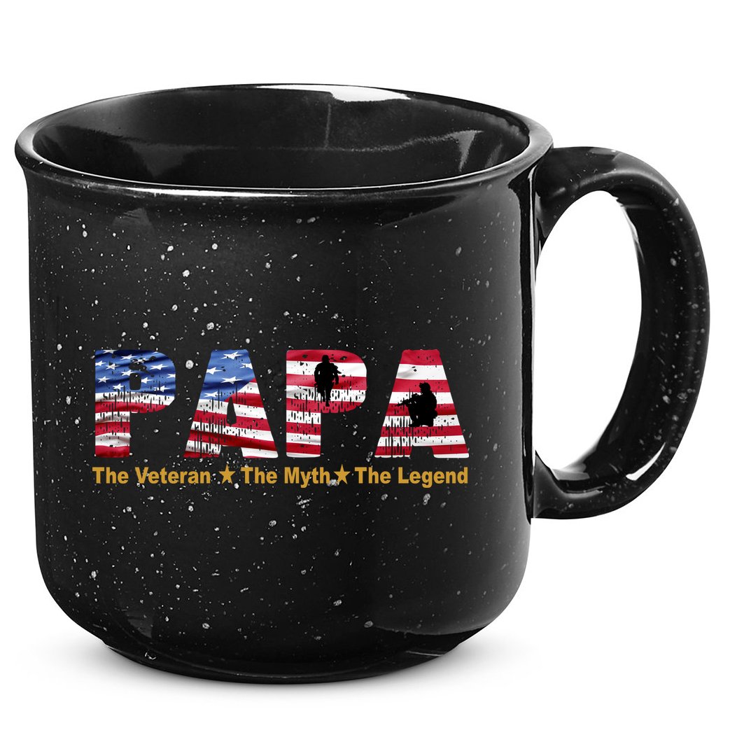 Papa The Veteran The Myth The Legend 15oz Campfire Ceramic Mug