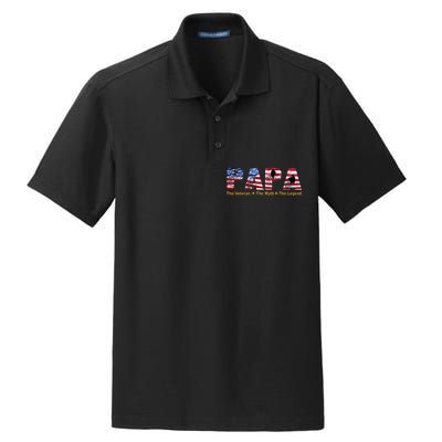 Papa The Veteran The Myth The Legend Dry Zone Grid Polo