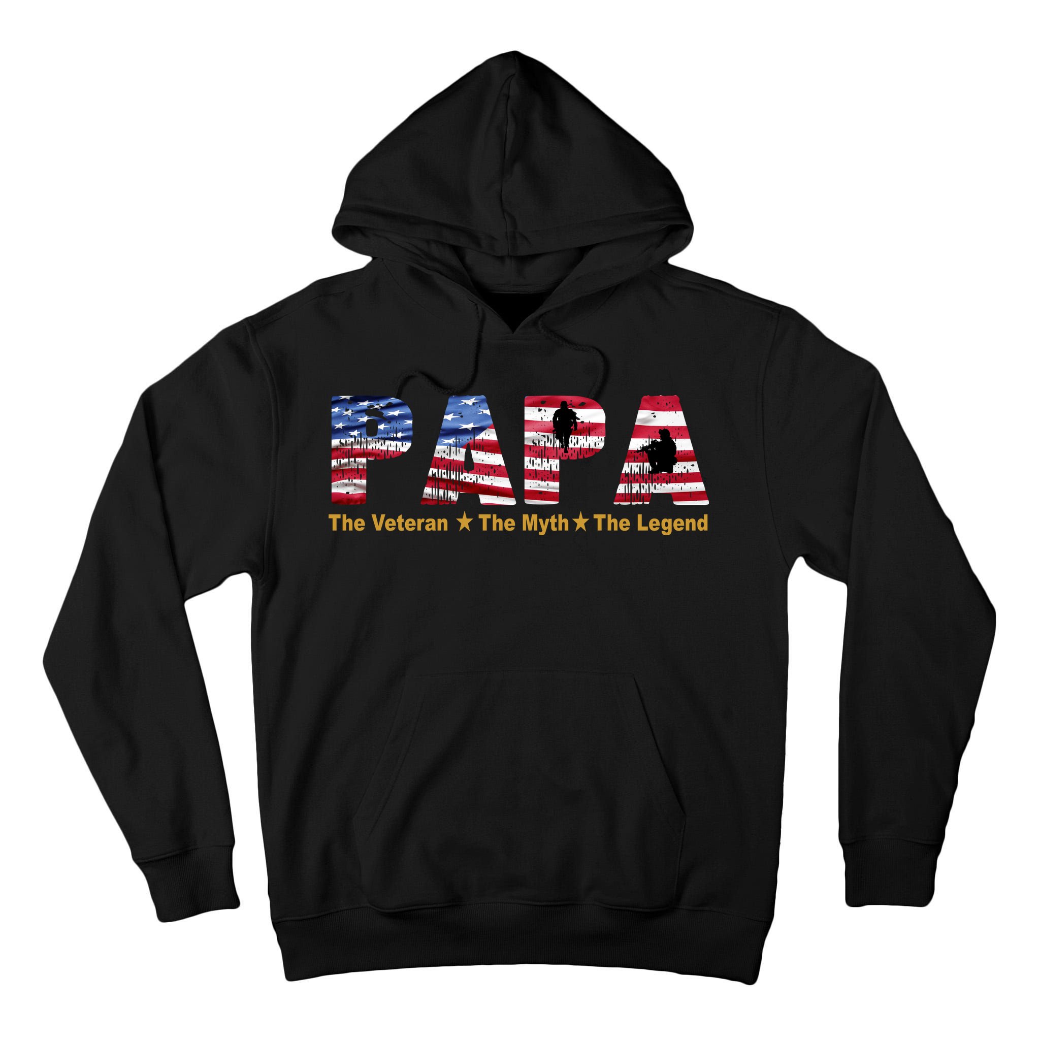 Papa The Veteran The Myth The Legend Tall Hoodie