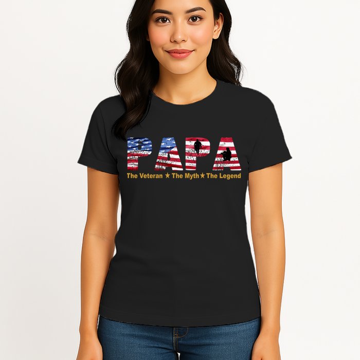 Papa The Veteran The Myth The Legend Womens T-Shirt
