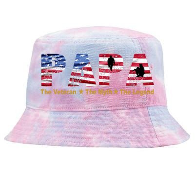 Papa The Veteran The Myth The Legend Tie-Dyed Bucket Hat