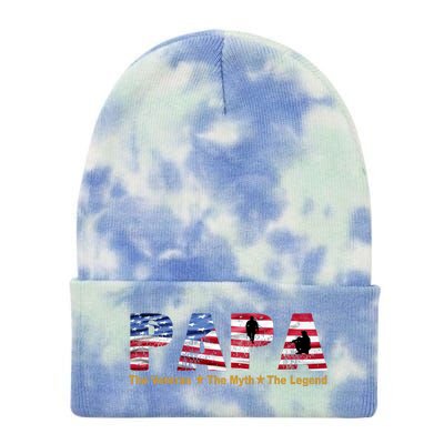 Papa The Veteran The Myth The Legend Tie Dye 12in Knit Beanie