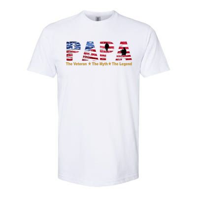 Papa The Veteran The Myth The Legend Softstyle® CVC T-Shirt