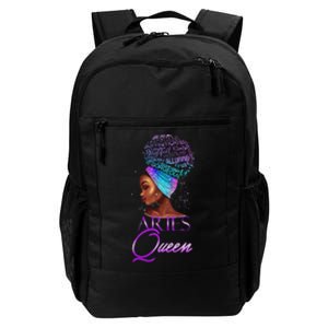 Purple Aries Queen African American Woman March April Zodiac Daily Commute Backpack