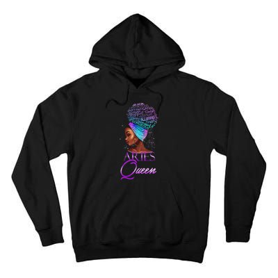 Purple Aries Queen African American Woman March April Zodiac Tall Hoodie