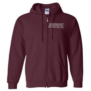 Personalised Any Quote Text Full Zip Hoodie