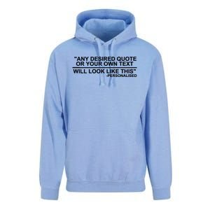 Personalised Any Quote Text Unisex Surf Hoodie