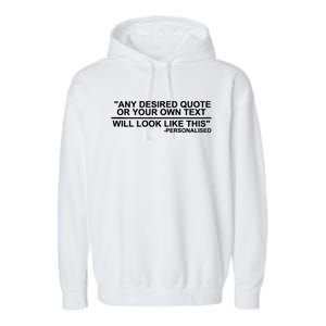 Personalised Any Quote Text Garment-Dyed Fleece Hoodie