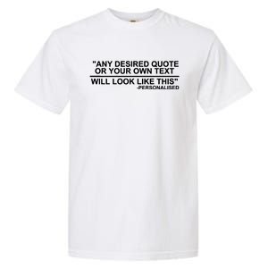 Personalised Any Quote Text Garment-Dyed Heavyweight T-Shirt