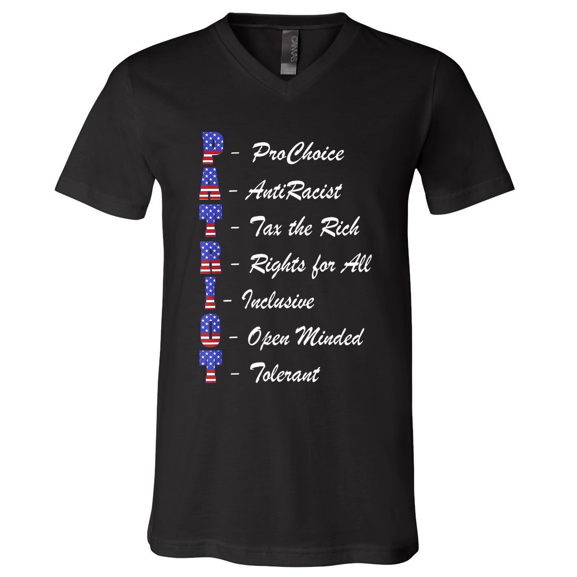 Patriot Anti Racist Tax The Rich Rights For All V-Neck T-Shirt