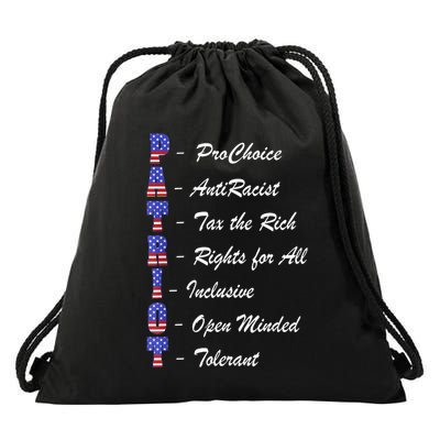 Patriot Anti Racist Tax The Rich Rights For All Drawstring Bag