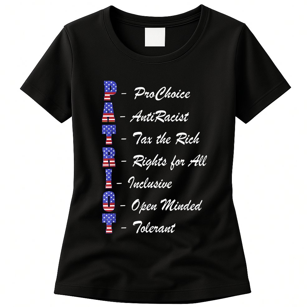 Patriot Anti Racist Tax The Rich Rights For All Womens T-Shirt
