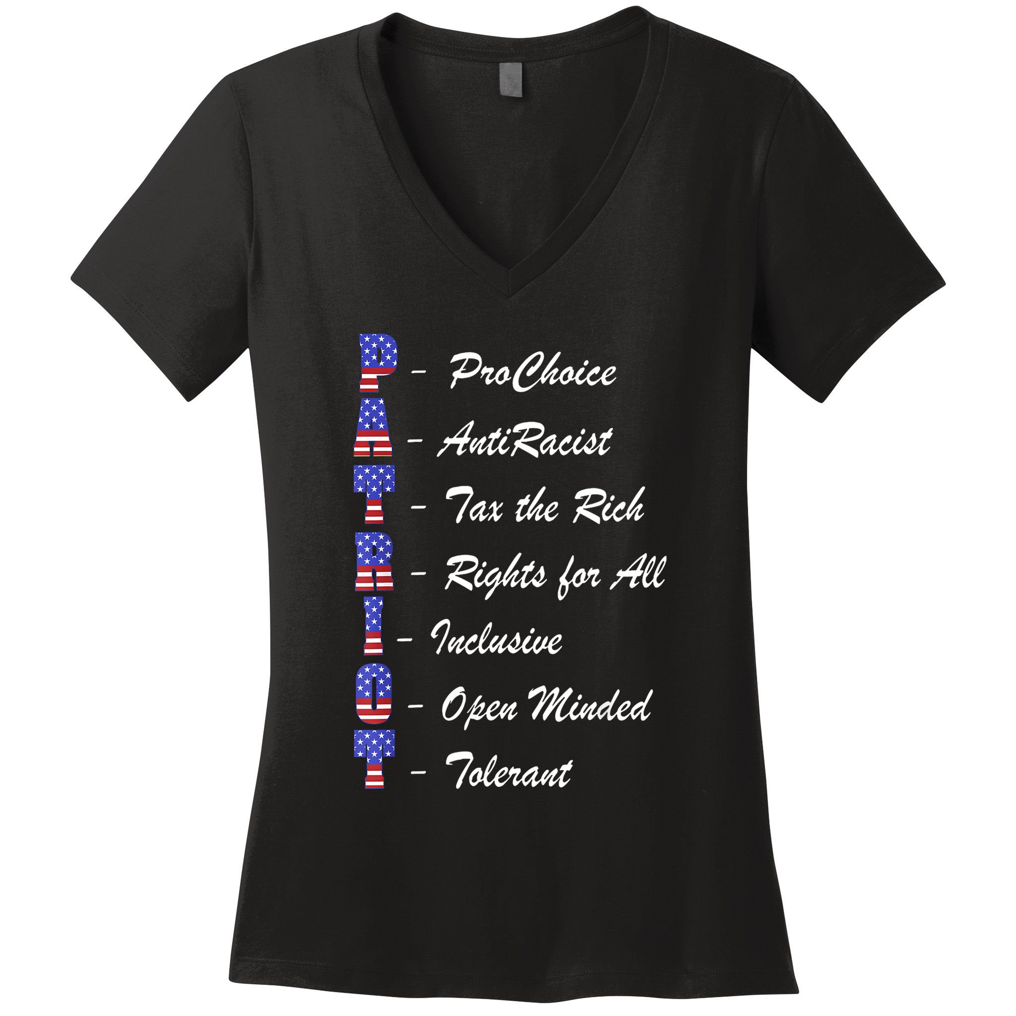 Patriot Anti Racist Tax The Rich Rights For All Women's V-Neck T-Shirt